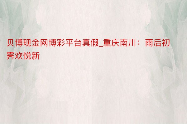 贝博现金网博彩平台真假_重庆南川：雨后初霁欢悦新
