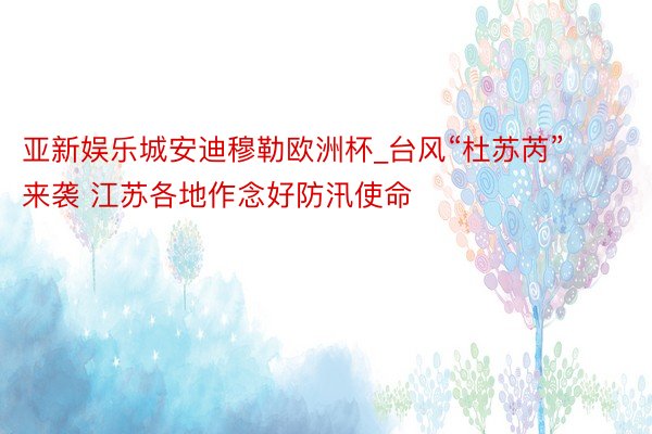 亚新娱乐城安迪穆勒欧洲杯_台风“杜苏芮”来袭 江苏各地作念好防汛使命